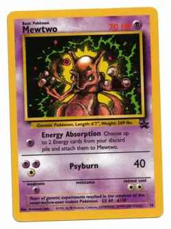 Pokemon Card: Mewtwo Black Star Promo #14 Vintage! - Image 1