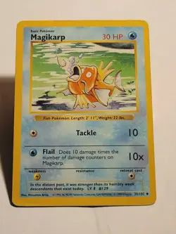 1999 Pokemon TCG Base Set Magikarp Card #35/102 Shadowless - Image 1