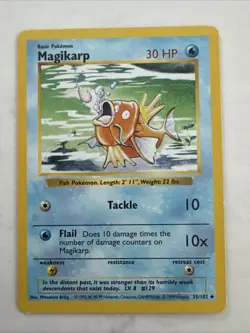 1999 Pokemon TCG Base Set Magikarp Card #35/102 Shadowless - Image 1