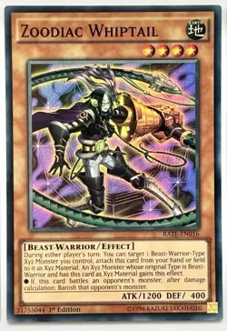 RATE-EN016 Zoodiac Whiptail - Super Rare 1st Edition Near Mint YuGiOh Card - Image 1