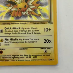 Jolteon 4/64 Pokemon Card Jungle Holo WOTC 1999 NM / LP Rare - Image 5