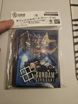 Gundam Card Game Official Sleeve 01 Gundam EFSF 70 Sleeves NEW - Image 1