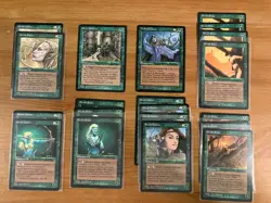 Lot of 20 Green MTG Cards from Fallen Empires edition, Magic the Gathering 1994 - Image 1