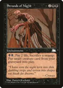 Strands of Night LP Weatherlight Black Enchantment Mtg Magic English Regular - Image 1