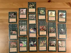 Lot of 43 Green MTG Cards from Tempest edition, Magic the Gathering 1997 - Image 1