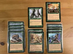 Lot of 12 Green MTG Cards from Stronghold edition, Magic the Gathering 1998 - Image 1