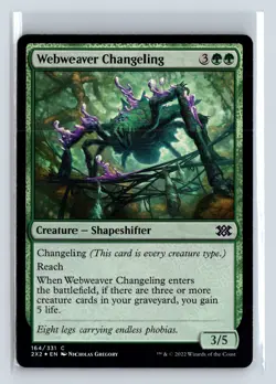 Foil WEBWEAVER CHANGELING - MTG Magic the Gathering Card - Double Masters 2022 - Image 1