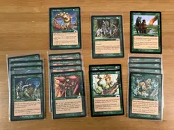 Lot of 17 Green MTG Cards from Exodus edition, Magic the Gathering 1998 - Image 1