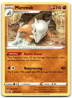 2021 Sword & Shield - Battle Styles Pokemon TCG Card #70 Marowak - Image 1