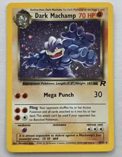 2000 DARK MACHAMP 10/82 TEAM ROCKET UNLIMITED HOLO RARE POKEMON TCG LP - Image 1