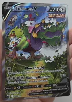 2021 TORNADUS V 185/198 CHILLING REIGN ALTERNATE ART POKEMON TCG NEAR MINT - Image 3