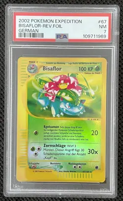 2002 Pokemon BISAFLOR Reverse Holo Expedition Base Set 67/165 Deutsch PSA 7 Mint - Image 1
