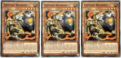 3 x RATE-EN018 Zoodiac Ramram - Common 1st Edition Near Mint YuGiOh Cards - Image 1