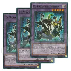 Yugioh - El Shaddoll Winda x 3 - 1st Edition Super Rare NM - Free Holo Card - Image 1