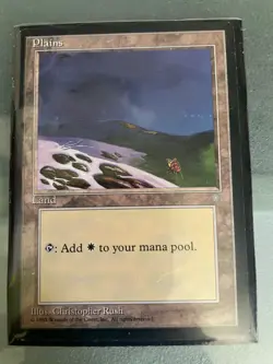 Magic the Gathering Ice Age Plains (344) card, barely used - Image 1