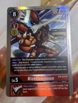 Digimon Card Game RizeGreymon BT4-017 SR Foil - Image 1