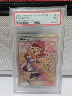 Whitney 214/214 PSA 9 MINT - Lost Thunder Full Art Holo Pokemon Card - Image 1