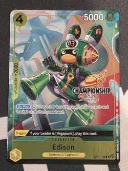 One Piece Card - Edison - OP07-100 - Championship 24-25 - Promo Prize - English - Image 1