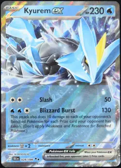 Pokemon TCG Kyurem ex 028/086 2025 Black Bolt Double Rare Card - LP - Image 1