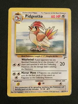Pokemon TCG WOTC 2000 Base Set 2: Pidgeotto 28/130 - Non-Holo Rare Card - HP - Image 1