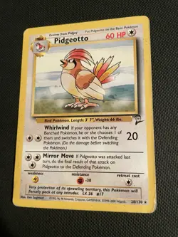 Pokemon TCG WOTC 2000 Base Set 2: Pidgeotto 28/130 - Non-Holo Rare Card - HP - Image 2