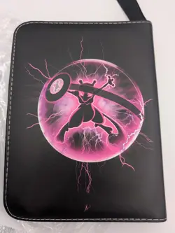 Pokemon Binder With 50 Card Sleeves Zip Closure Mewtwo Mew Storage Book New - Image 2