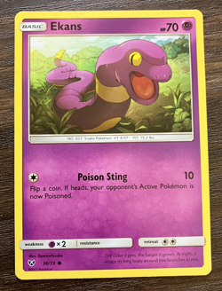 Ekans 36/73 - 2017 Pokemon Shining Legends Common Card - CLEAN NM - Image 1