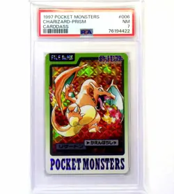 NM PSA7 Charizard FILE No.006 Carddass Holo Prism 1997 Japanese Pokemon Card /NM - Image 1