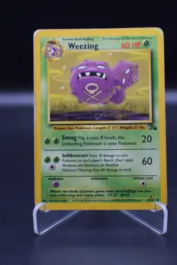 Weezing 45/62 Uncommon Fossil Unlimited Pokemon TCG Card 1999 Vintage WOTC - Image 1