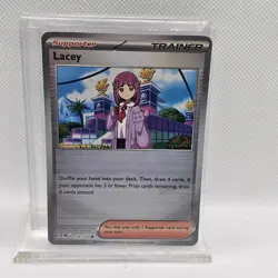 Lacey 114/131 Prismatic Evolutions Pokemon Card Pokeball Reverse Holo - Image 1