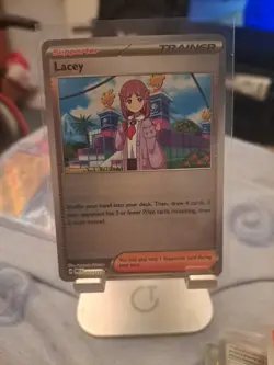 Lacey 114/131 Prismatic Evolutions Pokemon Card Pokeball Reverse Holo - Image 1