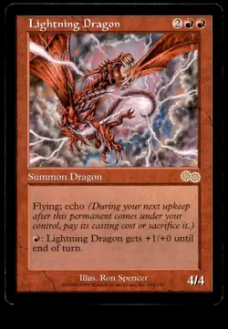 MTG Lightning Dragon LP Light Play Urza's Saga [1054] - Image 1