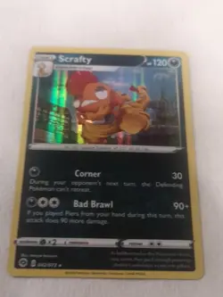 Holo Pokemon Card Scrafty 042/073 Champion's Path Pokemon TCG 2020 - Image 1