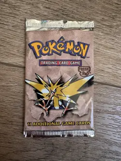 Fossil Pokemon TCG Booster Pack Zapdos Artwork Unweighted - Image 1