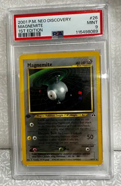 2001 Pokemon NEO DISCOVERY 1st edition MAGNEMITE #26/75 PSA 9 MINT - Image 1