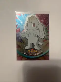 #66 Machop Topps Pokemon Topps Black Logo Silver Flame Holo - Image 1