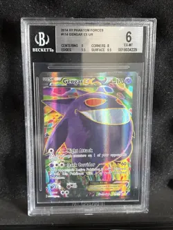 (POP 1) 2014 Pokemon Gengar EX Phantom Forces #114 BGS 6 - Image 1