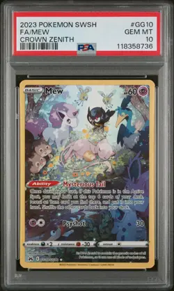 PSA 10 Pokemon Mew GG10 Crown Zenith Galarian Gallery Ultra Rare Holo - Image 1
