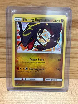 Shining Rayquaza Pokemon Sun Moon Shining Legends Holo Rare - Image 1