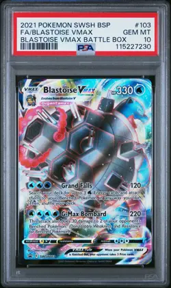 PSA 10 Pokemon Blastoise VMAX SWSH103 Battle Box Holo Black Star Promo - Image 1