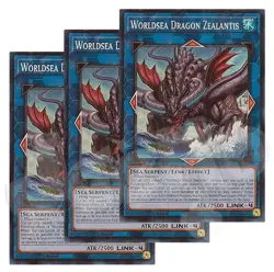 Yugioh - Worldsea Dragon Zealantis x 3 - 1st Edition Super Rare NM - Free Holo - Image 1