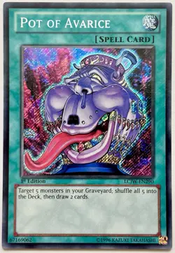 LCJW-EN290 Pot of Avarice - Secret Rare 1st Edition Near Mint YuGiOh Card - Image 1