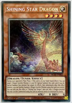 BLTR-EN002 Shining Star Dragon - Secret Rare 1st Edition Near Mint YuGiOh Card - Image 1