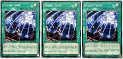 3 x RATE-EN058 Zodiac Sign - Common 1st Edition Near Mint YuGiOh Cards - Image 1