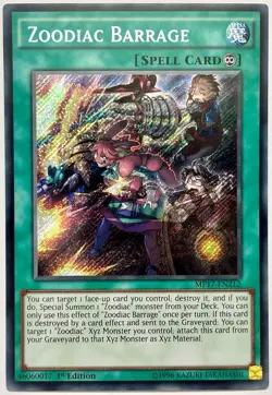 MP17-EN212 Zoodiac Barrage - Secret Rare 1st Edition Near Mint YuGiOh Cards - Image 1