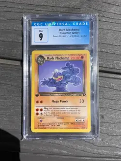 CGC 9 MINT Dark Machamp Team Rocket 1st Edition 27/82 Pokemon Card psa - Image 1