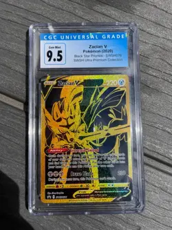 Zacian V SWSH076 CGC 9.5 Sword & Shield UPC Pokemon Card Black Gold - Image 1