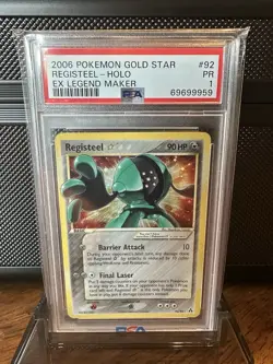 Registeel Gold Star EX Legend Maker Ultra Rare Holo Card #92 PSA 1 - Image 1