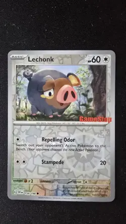Pokemon TCG Scarlet and Violet Lechonk GameStop Stamped Promo Card 154/198 - Image 3