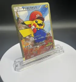 Pikachu Mario Japanese Pokemon Promo Gold Metal Card Collector's Edition - Image 2
